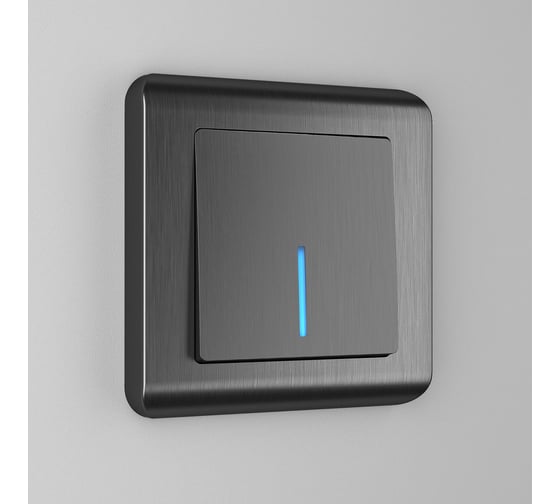 Одноклавишный выключатель Werkel WL04 SW 1G LED с подсветкой графит a046615