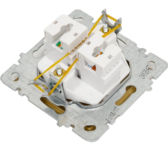 Механизм 2-местной компьютерной розетки Nilson СУ, RJ45 САТ6, TOURAN-ALEGRA-THOR, metallic, золото 24150447