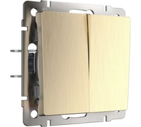 Двухклавишный выключатель Werkel WL10 SW 2G шампань рифленый a035612