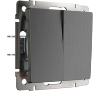 Двухклавишный выключатель Werkel WL04 SW 2G графит рифленый a046616