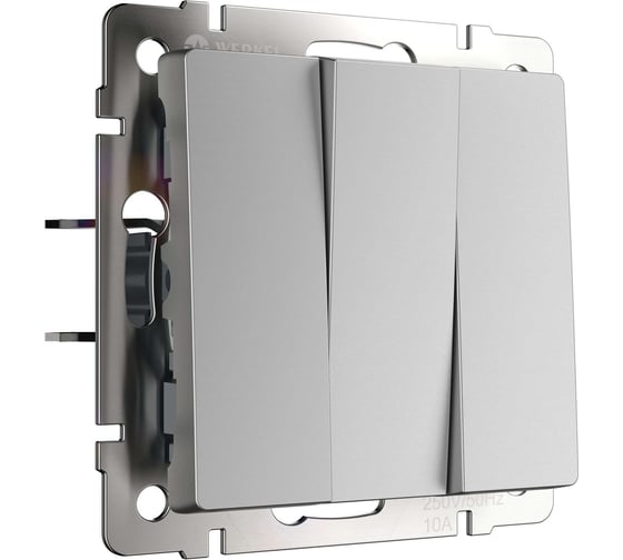 Трехклавишный выключатель Werkel WL06-SW-3G серебро a033751