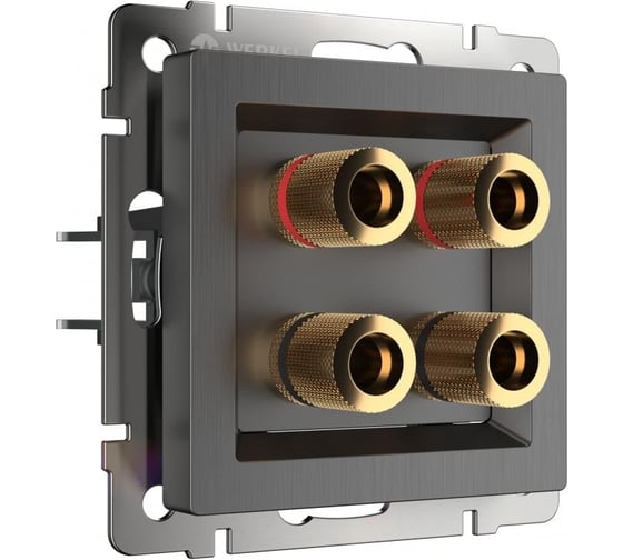 Акустическая розетка Werkel WL04-AUDIOx4 графит рифленый a046595