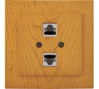 2-местная компьютерная розетка Nilson СУ, RJ45 CAT6, TOURAN WOOD, дуб 24251046