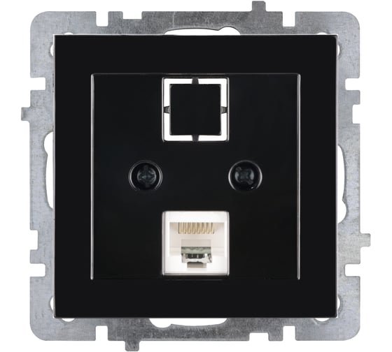 Механизм 1-местной компьютерной розетки Nilson СУ, RJ45 САТ6, TOURAN-ALEGRA-THOR, metallic, черный глянец 24220445