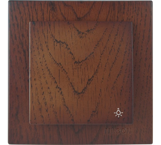 1-клавишный выключатель Nilson СУ, Кнопка, TOURAN WOOD, орех 24271005 1