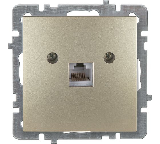 Механизм 1-местной компьютерной розетки Nilson СУ, RJ45 САТ6, TOURAN-ALEGRA-THOR, metallic, золото 24150445 1