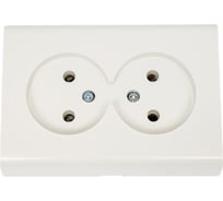 2-ая розетка без заземления Ovivo NIVO, ОУ, белый, 402-010000-908