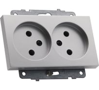 Механизм 2-ой розетки без заземления Ovivo QUANTUM, серебро 600-000310-908