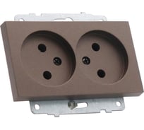 Механизм 2-ой розетки без заземления Ovivo QUANTUM, мокка 600-000319-908