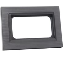 Рамка для 2-ой розетки с заземлением Ovivo QUANTUM, рифленая, серый магнит 405-310000-266