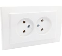 2-ая розетка без заземления Ovivo MINA, белый, 401-010300-908