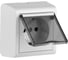 Розетка с заземлением Ovivo NIVO, шторки, крышка, ОУ, белый, 402-010000-243 1