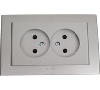 2-ая розетка без заземления Ovivo GRANO, серебро, 400-100300-908