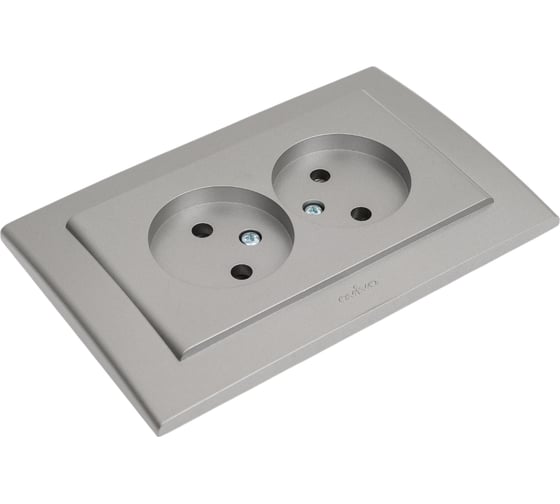 2-ая розетка без заземления Ovivo GRANO, серебро, 400-100300-908