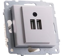 Механизм розетки USB Ovivo 5V-2A (2 порта), серебро 600-000310-247