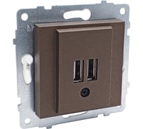 Механизм розетки USB Ovivo 5V-2A (2 порта), мокка 600-000319-247