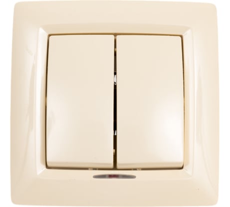 Выключатель ООО МПО Электротехника скрытой установки 2 клавишный с подсветкой, слоновая кость 1554