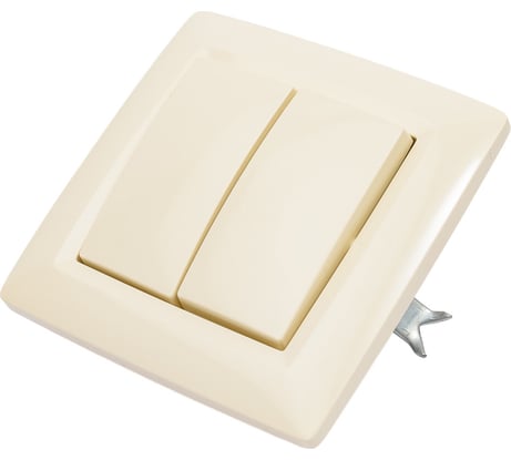 Выключатель ООО МПО Электротехника скрытой установки 2 клавишный слоновая кость 1553