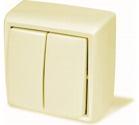 Выключатель ООО МПО Электротехника открытой установки 2 клавишный слоновая кость 1549