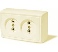 Розетка ООО МПО Электротехника открытой установки 2 местн. слоновая кость 2822