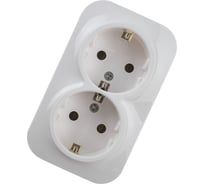 Двухместная розетка IONICH с/з, о/у, 16А, 220В, белая еврослот 1419