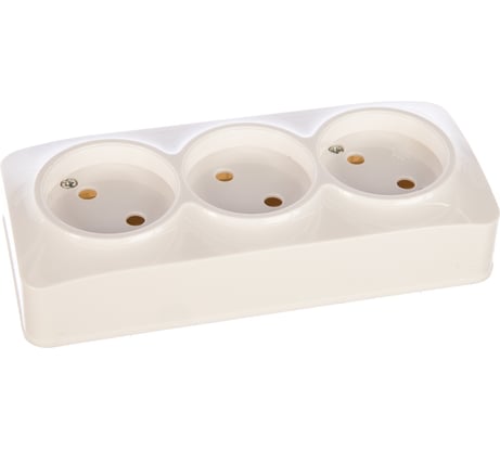 Трехместная розетка IONICH б/з, о/у, 16А, 220В, белая еврослот 1445