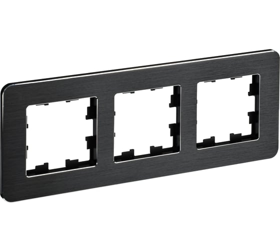 3-местная рамка IEK Brite ру-3-1-бр металл черный re al BR-M32-M-21-K02 1
