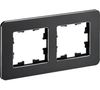 2-местная рамка IEK Brite ру-2-1-бр металл черный re BR-M22-M-01-K02