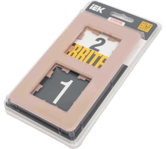 2-местная рамка IEK Brite ру-2-2-бр стекло дымчатый re BR-M22-G-41-K97