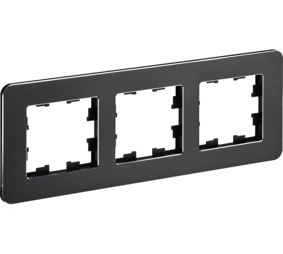 3-местная рамка IEK Brite ру-3-1-бр металл черный re BR-M32-M-01-K02 1