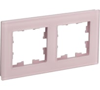 2-местная рамка IEK Brite ру-2-2-бр стекло розовый матовый BR-M22-G-31-K14