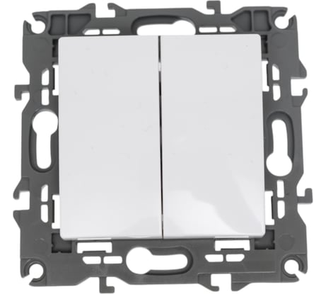 Двойной переключатель ЭРА Elegance 10АХ-250В, IP20, белый 14-1106-01 Б0034243