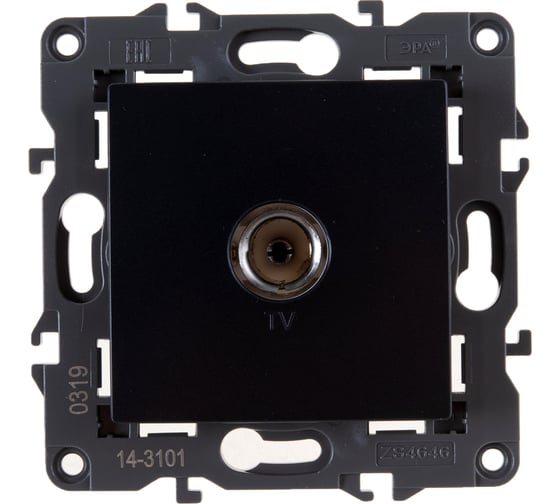 Розетка TV ЭРА 14-3101-05 одиночная, IP20, Elegance, антрацит Б0034294