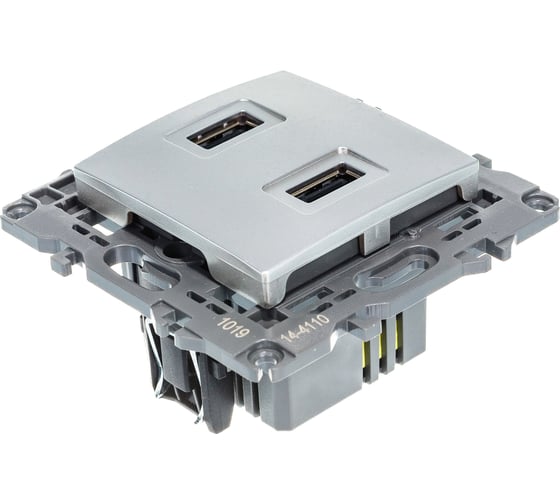 Зарядное устройство USB ЭРА 14-4110-03 230В/5В-2100мА, IP20, Elegance, алюминий Б0034360