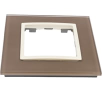 Рамка ЭРА 14-5101-31 на 1 пост, стекло, Elegance, мокко+слоновая кость Б0034485