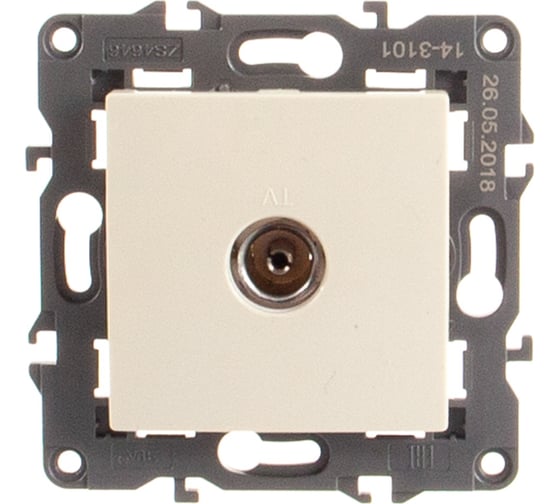 Розетка TV ЭРА 14-3101-02 одиночная, IP20, Elegance, слоновая кость Б0034291