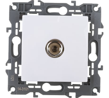 Розетка TV ЭРА 14-3101-01 одиночная, IP20, Elegance, белый Б0034290