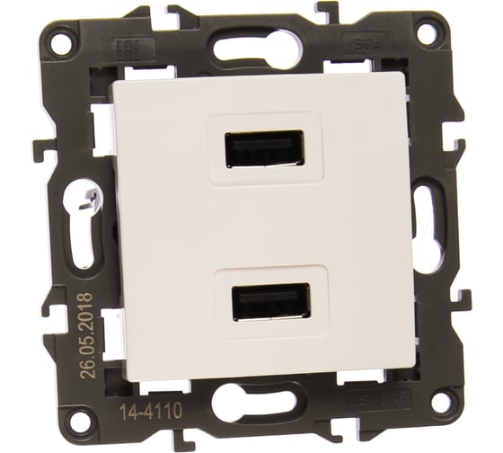 Зарядное устройство USB ЭРА 14-4110-01 230В/5В-2100мА, IP20, Elegance, белый Б0034358