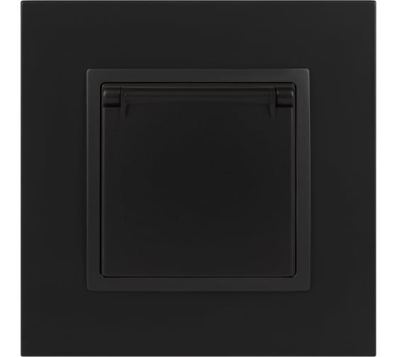 Розетка со штор. с крышкой ЭРА Elegance 2P+E Schuko, 16A-250В, IP20, антрацит 14-2103-05 Б0034282