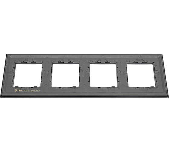 Рамка ЭРА 14-5104-05 на 4 поста, стекло, Elegance, чёрный+антрацит Б0034528