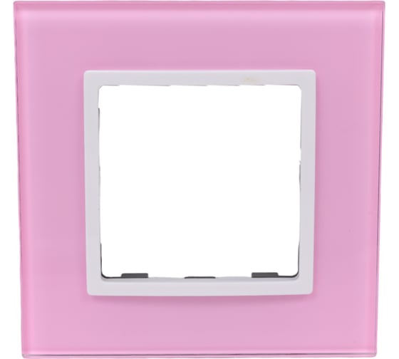 Рамка ЭРА 14-5101-30 на 1 пост, стекло, Elegance, розовый+белый Б0034484