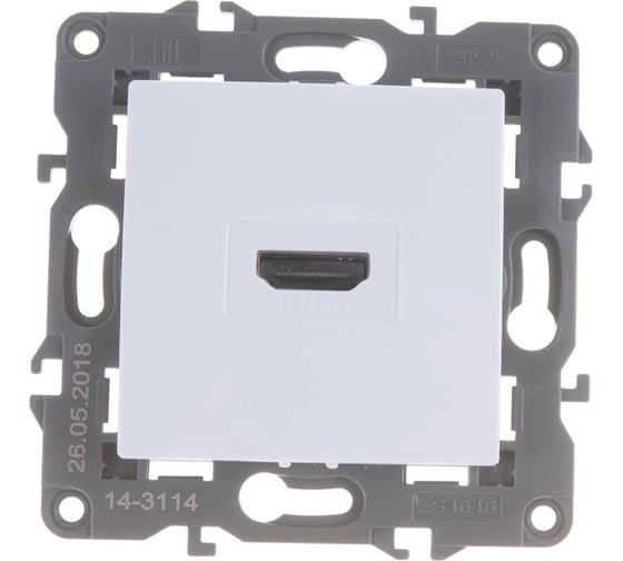 Розетка HDMI ЭРА 14-3114-01 IP20, Elegance, белый Б0034332