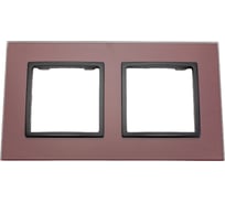 Рамка ЭРА 14-5102-25 на 2 поста, стекло, Elegance, бордо+антрацит Б0034497