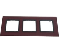 Рамка ЭРА 14-5103-25 на 3 поста, стекло, Elegance, бордо+антрацит Б0034515