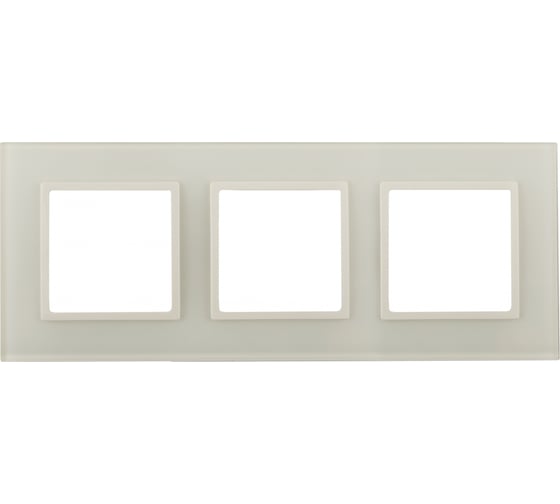 Рамка ЭРА 14-5103-02 на 3 поста, стекло, Elegance, слоновая кость+слоновая кость Б0034507 1