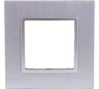 Рамка ЭРА 14-5201-03 на 1 пост, металл, Elegance, алюминий+алюминий Б0034541