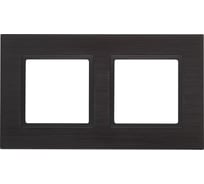 Рамка ЭРА 14-5202-05 на 2 поста, металл, Elegance, чёрный+антрацит Б0034549