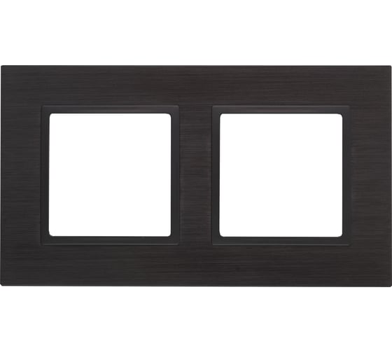 Рамка ЭРА 14-5202-05 на 2 поста, металл, Elegance, чёрный+антрацит Б0034549