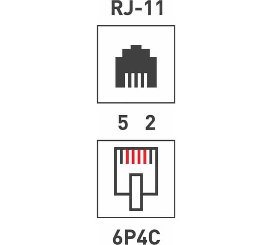 Телефонная розетка Rexant 2 порта UTP, RJ-14 (6P4C), CAT 3, внешняя 03-0002