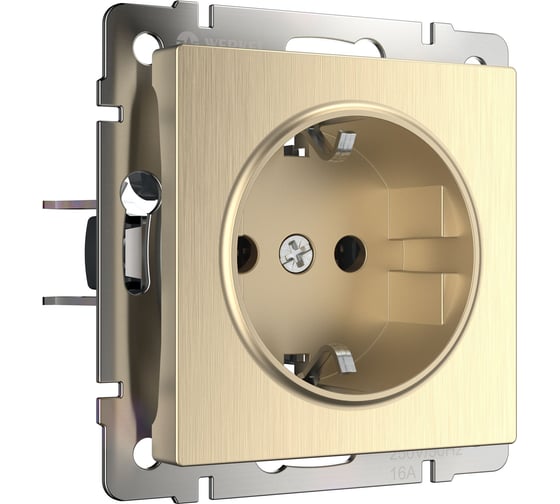 Розетка WERKEL WL10 SKGS 01 IP44, с заземлением и шторками, шампань рифленый a035620 1